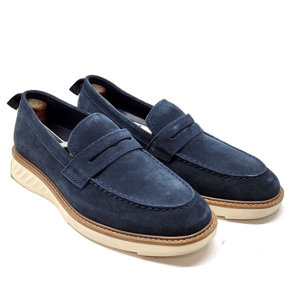 Calvin Klein Arthur Mens Blue Suede Penny Loafers Size US 8 1/2 EUR 41 1/2 VGC